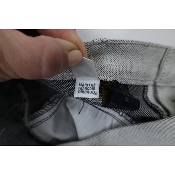 Deadstock Vtg 90s Marithe Francois Girbaud Mens 32 Baggy Denim Jean Shorts Gray - Picture 12 of 16